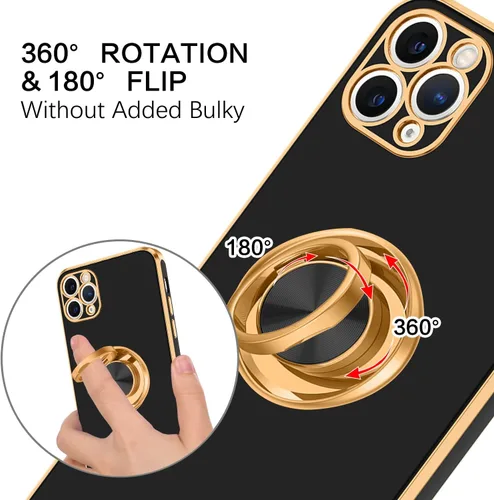 Miniatura 4 de BENTOBEN Funda para iPhone 11 Pro Max, funda para teléfono iPhone 11 ProMax, ajuste delgado, soporte de anillo con soporte de soporte, protección a