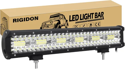Miniatura 9 de RIGIDON 2 Piezas Luces Antiniebla LED de 4 Pulgadas 10cm 60W, Combo de Focos de Inundación de Triple Fila 8D 6000LM Luces de Trabajo LED, 12V 24V