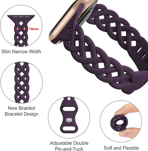 Miniatura 2 de Correas delgadas de silicona compatibles con Apple Watch Band de 1.58 pulgadas, 1.50 pulgadas, 1.60 pulgadas, 1.77 pulgadas, 1.70 pulgadas, 1.73