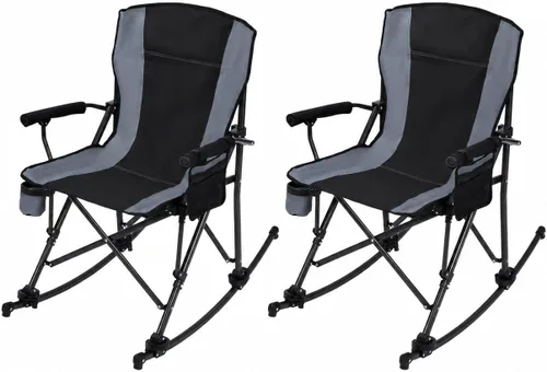 Miniatura 7 de REDCAMP Silla de campamento plegable de gran tamaño para adultos, resistente 250/300/330 libras, marco de acero resistente, sillas de campamento al