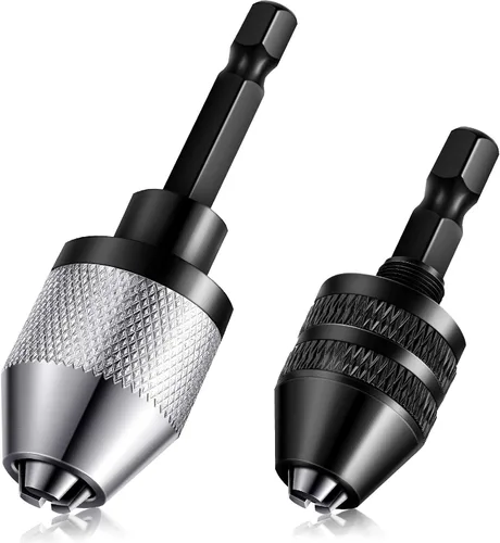 Honoson Broca de taladro sin llave, vástago hexagonal de 1/4 de pulgada, portabrocas sin llave, convertidor de cambio rápido, adaptador de