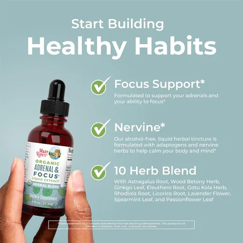 Miniatura 6 de MaryRuth Organics - Suplemento Nootrópico Cerebral Orgánico USDA para Adultos con Ginkgo Biloba y Astragalus Foco y Apoyo Adrenal Gotas