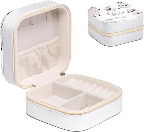 Miniatura 2 de Caja organizadora de joyas de piel sintética pequeña, bonita oveja