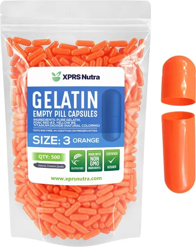 Miniatura 29 de XPRS Nutra Cápsulas vacías de tamaño 3 – 1000 cápsulas vacías de gelatina – Pastillas de relleno de cápsulas de bricolaje – Cápsulas de gel de Rojo