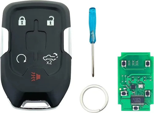 Funda para llave inteligente para Chevy Silverado GMC Sierra 315MHz Entrada sin llave Reemplazo remoto HYQ1AA (con Chip, 5 Botones)