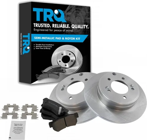 Miniatura 89 de TRQ Juego de pastillas de freno semimetálicas traseras y rotores compatibles con Chevrolet Trailblazer 02-06 Trailblazer EXT 04-06 SSR 02-07 GMC
