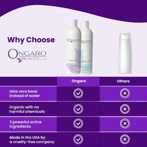 Miniatura 5 de Ongaro Beauty Set de champú y acondicionador orgánico sin sulfato para mujeres y hombres, cuidado del cabello con aloe vera, sin crueldad,
