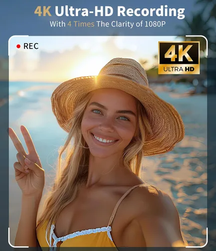 Miniatura 3 de Cámara digital nativa 4K real 21MP CMOS 64MP Imágenes Cámara de vlogging de pantalla abatible de 3 pulgadas con micrófono incorporado 16 filtros