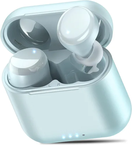 TOZO Auriculares inalámbricos T6, auriculares Bluetooth 5.3, sonido estéreo en el oído, 50 horas de reproducción, estuche de carga inalámbrica, Azul