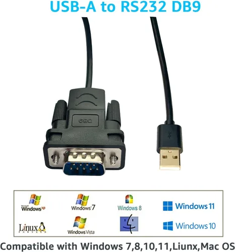 Miniatura 5 de DSD Tech SH-RS232A - Cable adaptador USB a RS232 Serial DB9 con chip FTDI FT232 para Windows, Linux,Mac OS (5.9 ft)