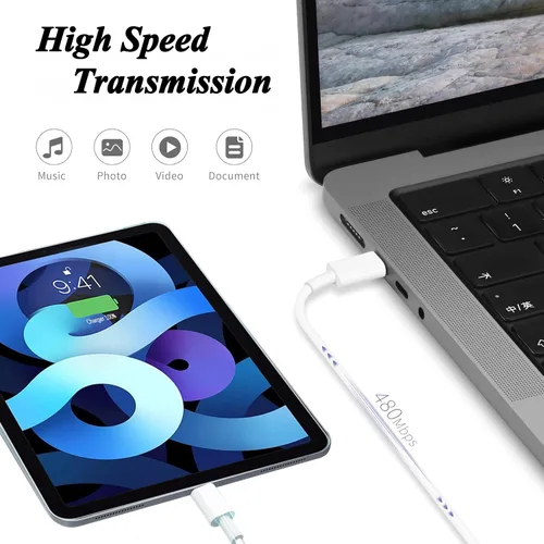 Miniatura 6 de Cargador rápido para iPad, paquete de 2 bloques de carga adaptadores de enchufe de pared USB C y cable USB C a C de 3m para iPad Pro 13 (M4)/iPad