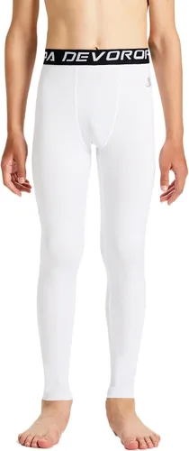Miniatura 2 de DEVOROPA Leggings de compresión para niños y jóvenes, mallas deportivas con forro polar térmico
