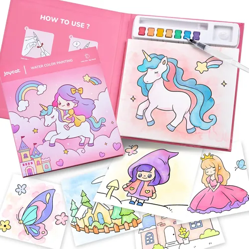 Miniatura 8 de JoyCat Libros de pintura con agua para colorear para niños pequeños, juegos de pintura de acuarela para niños de 3 a 5 4 a 8 años, actividades