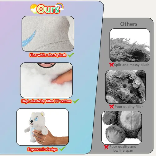 Miniatura 5 de Oso de peluche Moon Bear, lindas muñecas, suaves al tacto, exquisita artesanía, juguete de peluche cosido a mano, para todas las edades, diseño