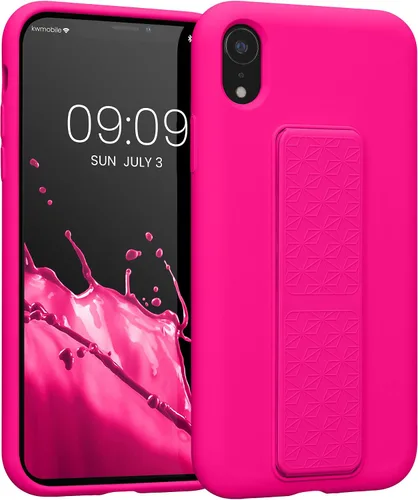 Miniatura 8 de kwmobile Funda compatible con Apple iPhone XR - Funda con correa de mano y revestimiento de silicona TPU suave - Azul Báltico
