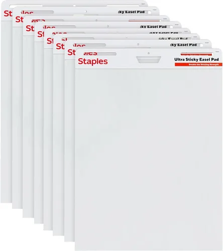 Miniatura 2 de STAPLES Ultra Sticky Easel Pad, 25" x 30", 30 Sheets/Pad, 8 Pads/Pack (ST62838)