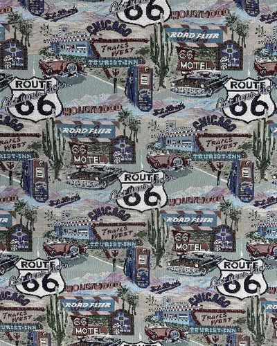 Miniatura 6 de FABRIC EMPIRE - Tela de tapiz clásica inspirada en la ruta retro 66, Motel, Diner, Tema de gasolinera - 56 pulgadas de ancho, vendido por The