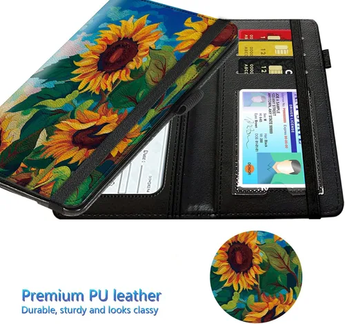 Miniatura 35 de Funda para chequera para hombres y mujeres, cartera de cuero RFID con ranuras para tarjetas de crédito, soporte de cheques duplicados personales