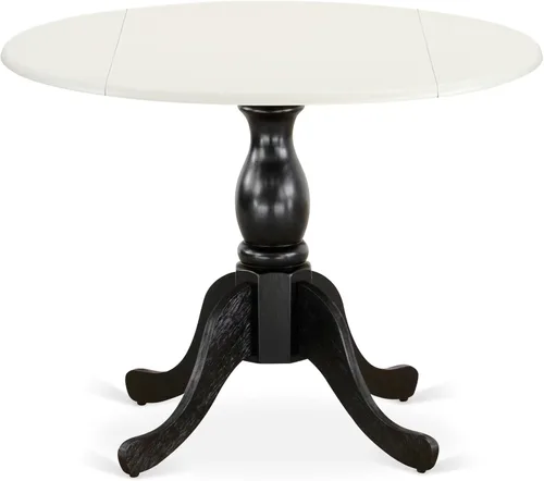 Miniatura 20 de East West Furniture DST-BCH-TP Dublin Mesa de comedor – una mesa redonda de madera maciza con base de gota y pedestal, 42 x 42 pulgadas, negro