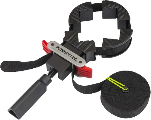 Miniatura 8 de POWERTEC Abrazadera de correa para suelo de madera, abrazadera de instalación para pisos con correa de nailon de 13 pies, fuerza de sujeción de 220