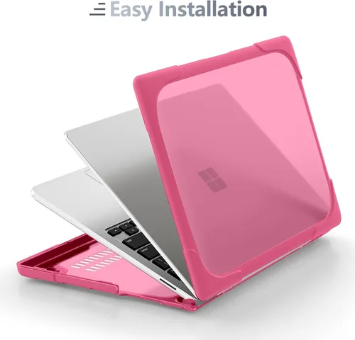 Miniatura 6 de Batianda Funda resistente para laptop Microsoft Surface 5 4/3ª pantalla táctil de 15 pulgadas con soporte plegable y cubierta de teclado, funda Rosa