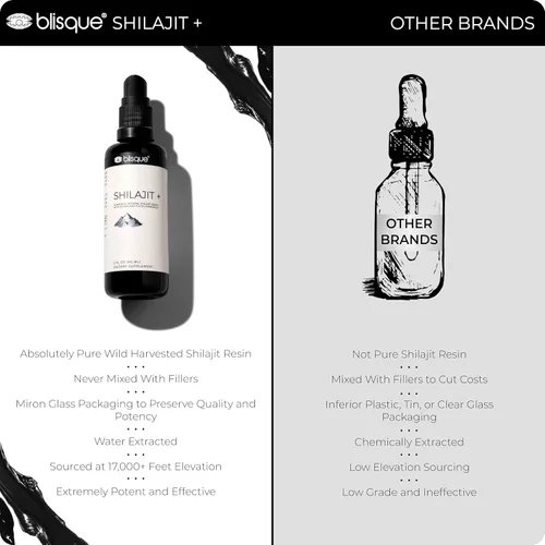 Miniatura 5 de Blisque Gotas minerales de resina Shilajit del Himalaya Pure, natural, orgánica para desintoxicación, limpieza, apoyo inmunológico, refuerzo