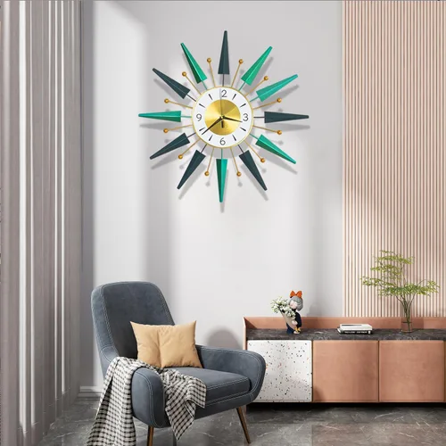 Miniatura 9 de Reloj grande silencioso de mediados de siglo sin tictac, reloj de pared grande de 23.6 pulgadas decorativo de metal, decoración moderna