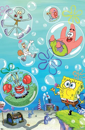 Miniatura 8 de Trends International Nickelodeon Spongebob Squarepants - Póster de burbujas de pared, 14.725 x 22.375 pulgadas, versión con marco de madera tipo
