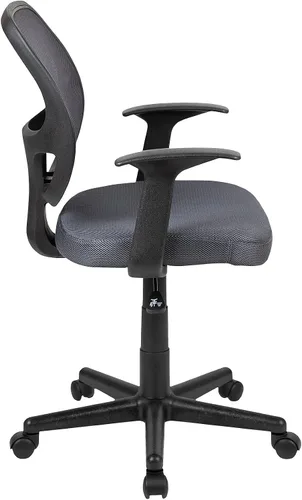 Miniatura 5 de Flash Furniture Flash Fundamentals Silla de oficina ergonómica giratoria de malla gris con brazos
