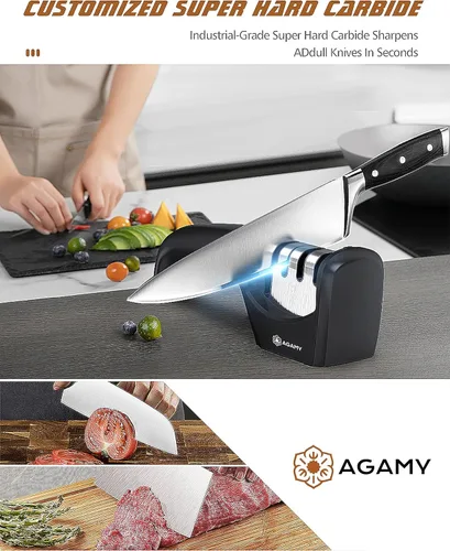 Miniatura 3 de 6 en 1 mejor afilador de cuchillos Afilador de cocina de 4 etapas premium para cuchillos, tijeras Diamante duro, carburo, ranuras de cerámica