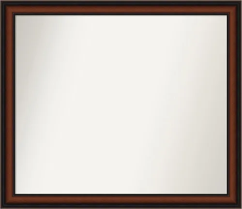 Miniatura 357 de Amanti Art Espejo de pared personalizado no biselado (24 x 27 pulgadas), marco estrecho de nogal chipre - varios tamaños personalizados - Espejo