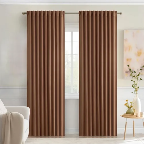 Miniatura 110 de MIULEE Cortinas opacas con pestaña trasera de 63 pulgadas de largo, juego de 2 paneles para sala de estar, dormitorio, privacidad, bolsillo