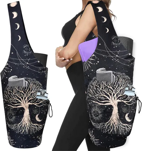 Miniatura 21 de Bolsa para Esterilla de Yoga - Bolsa Transportadora Tipo Tote Larga de Gran Apertura para Esterilla de Yoga con Bolsillo Impermeable con Cremallera