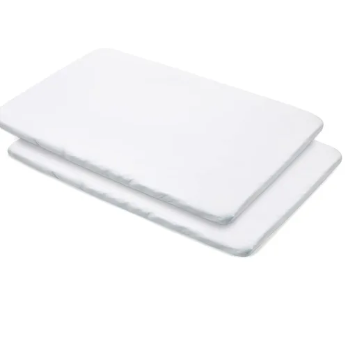 BreathableBaby Sábana bajera ajustable todo en uno y funda impermeable para colchón de patio de juegos de 39 x 27 pulgadas, color blanco (paquete de