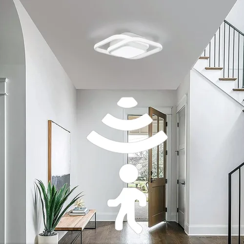 Miniatura 5 de Lámpara de techo LED con sensor de movimiento de 12.6 pulgadas para interiores, 36 W 6000 K, lámpara de techo blanca de montaje empotrado moderna