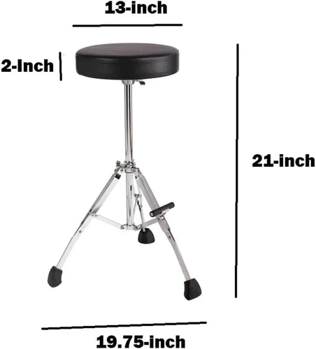 Miniatura 2 de Gibraltar GGS10T Taburete corto de 21 pulgadas con asiento redondo, trípode plegable con reposapiés