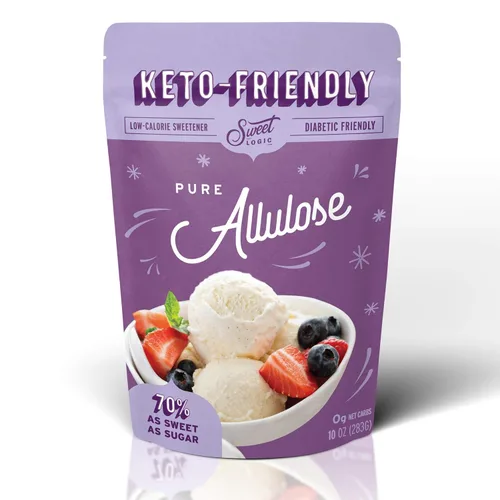 Sweet Logic Mezcla para Hornear Keto - Alulosa Pura - Sin Gluten - Sin Lácteos - Apto para Diabéticos Todo Natural - Alulosa - Stevia - Bajo en
