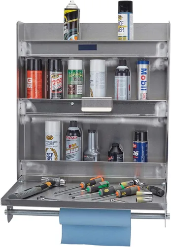 Miniatura 2 de Speedway Motors Kit organizador de remolque/garaje: construcción de aleación de aluminio premium, mesa plegable con bloqueo, almacenamiento