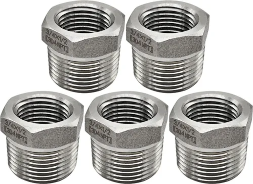 Miniatura 19 de Beduan - Buje reductor hexagonal de acero inoxidable, accesorio adaptador para tubería de fundición de 1-1/4" macho NPT a 1" hembra NPT