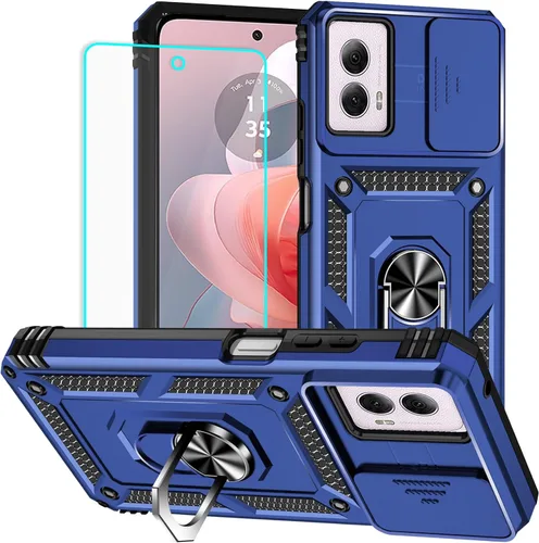 Miniatura 22 de HNHYGETE Funda para Moto G Power 5G 2024 con protector de pantalla: [grado militar de 20 pies a prueba de caídas] Funda protectora a prueba