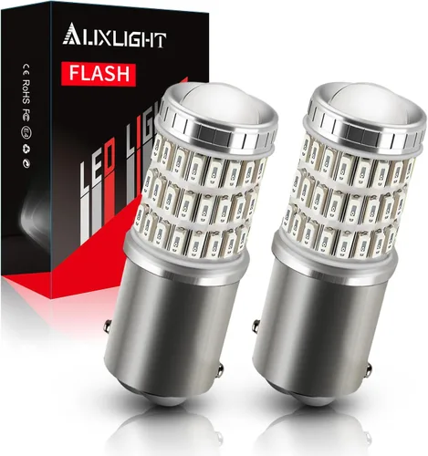 Miniatura 8 de AUXLIGHT Bombillas LED estroboscópicas y traseras de freno 1156 7506, color rojo, 320 % más brillante, 1141 1003 BA15S 1156A, bombillas LED