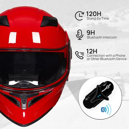 Miniatura 6 de ILM Casco de motocicleta con Bluetooth, modular, abatible, de cara completa, doble visera, MP3, intercomunicador, radio FM, DOT, modelo 902BT/902BT
