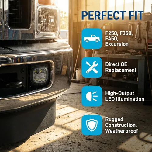 Miniatura 5 de Luz antiniebla LED con luces de circulación diurna, montaje de luz antiniebla para Ford F250 F350 F450 F550 Super Duty 2005 2006 2007 luces