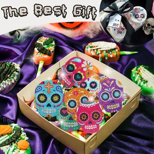 Miniatura 3 de TAVOLOZZA 9 posavasos de pintura de diamante, juego de posavasos de arte de diamante, posavasos de pintura de diamante para principiantes y niños