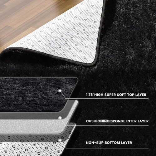 Miniatura 7 de Alfombra de área grande de 8x10 pies, alfombra shag esponjosa para dormitorio, alfombras suaves para guardería, alfombras peludas para habitación