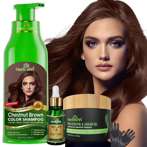 Miniatura 12 de Herbishh After Color Shampoo Combo, 1 champú de color para el cabello, tinte para el cabello, 16.9 fl oz de aceite de argán + 1.0 fl oz de queratina