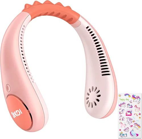 Miniatura 10 de Ventilador de cuello portátil para niños, ventilador sin aspas para niños, ventilador de refrigeración recargable seguro para niños de 4 a 14 años