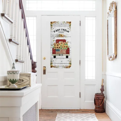 Miniatura 14 de Cortinas de puerta francesa de Navidad para ventana de puerta, panel de cortina con bolsillo para barra con alzapaños para luz lateral delantera