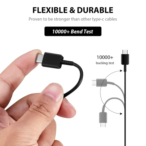 Miniatura 6 de Cable USB-C original de 10 pies compatible con Your Nothing Ear 1 con carga rápida y transferencia de datos. (blanco 3M)