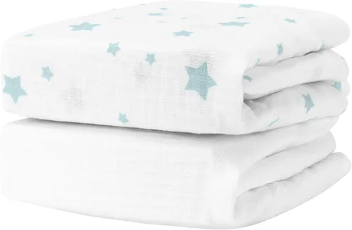 Newton Baby Sábana bajera ajustable para cuna (paquete de 2), ultra transpirable y suave, algodón orgánico, se adapta a todas las cunas estándar,